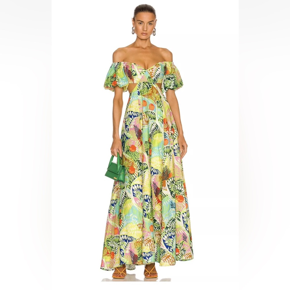STAUD Coliseum Maxi Off Shoulders Dress - size 2